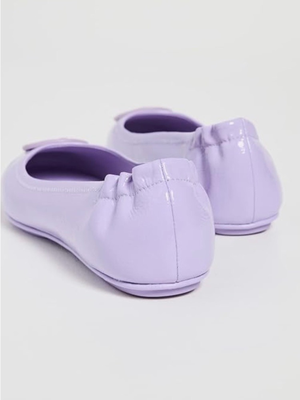 NIB Tory Burch Minnie Travel Ballet Flats Lavender Cloud Patent Leather Size 9.5 - Picture 3 of 10